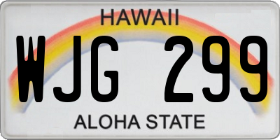 HI license plate WJG299