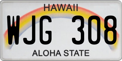 HI license plate WJG308