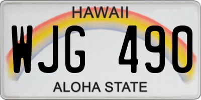 HI license plate WJG490