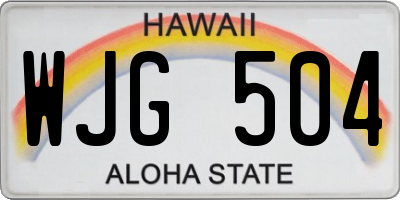 HI license plate WJG504