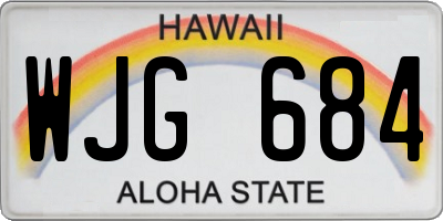 HI license plate WJG684