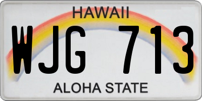 HI license plate WJG713