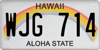 HI license plate WJG714