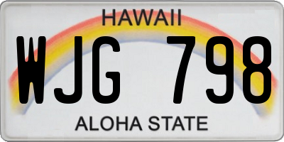 HI license plate WJG798