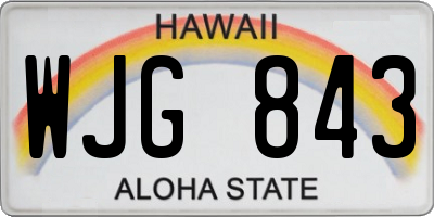 HI license plate WJG843