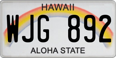 HI license plate WJG892