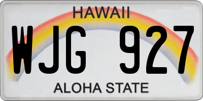 HI license plate WJG927