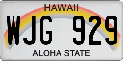 HI license plate WJG929
