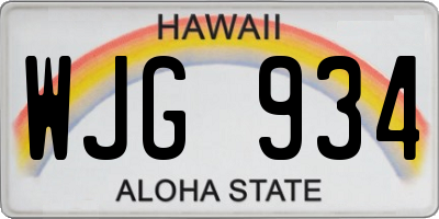 HI license plate WJG934