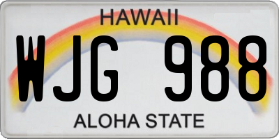 HI license plate WJG988