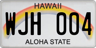 HI license plate WJH004