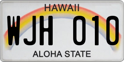 HI license plate WJH010