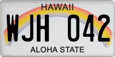 HI license plate WJH042