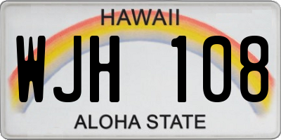 HI license plate WJH108