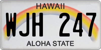 HI license plate WJH247