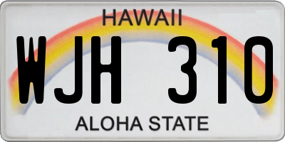 HI license plate WJH310