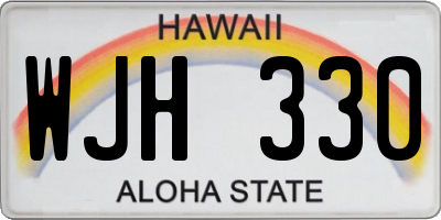 HI license plate WJH330