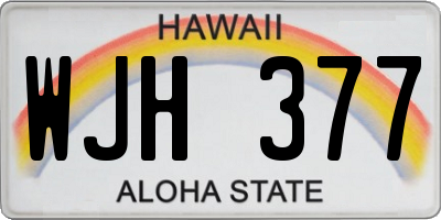 HI license plate WJH377