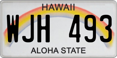 HI license plate WJH493