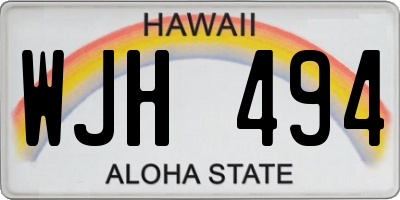 HI license plate WJH494