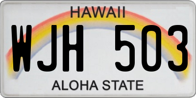 HI license plate WJH503