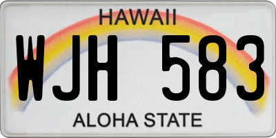 HI license plate WJH583