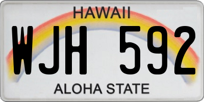 HI license plate WJH592