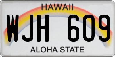 HI license plate WJH609