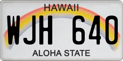 HI license plate WJH640