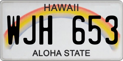 HI license plate WJH653