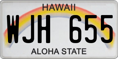 HI license plate WJH655