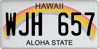 HI license plate WJH657