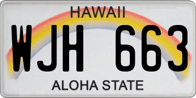 HI license plate WJH663