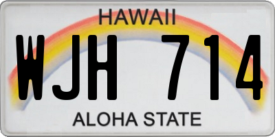 HI license plate WJH714