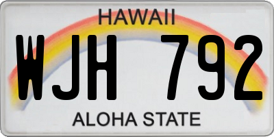 HI license plate WJH792