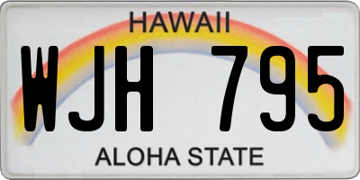 HI license plate WJH795