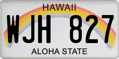 HI license plate WJH827