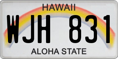 HI license plate WJH831