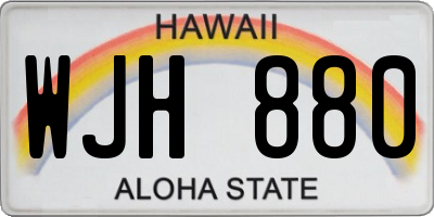 HI license plate WJH880