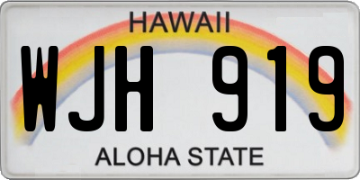 HI license plate WJH919