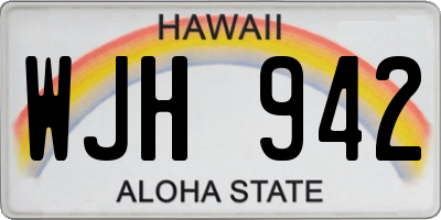 HI license plate WJH942