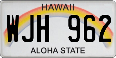 HI license plate WJH962