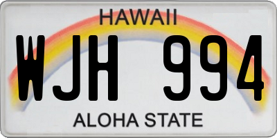 HI license plate WJH994