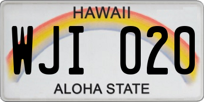 HI license plate WJI020