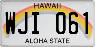 HI license plate WJI061