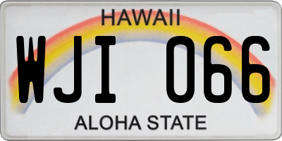 HI license plate WJI066