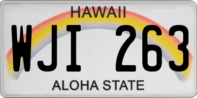 HI license plate WJI263