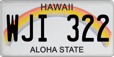 HI license plate WJI322