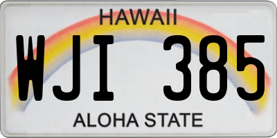 HI license plate WJI385