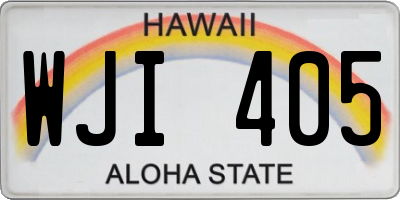 HI license plate WJI405